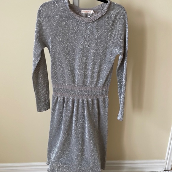 Tory Burch Isabelle silver Metallic Fit-&-flare Cocktail Dress dress, size S - Picture 6 of 11